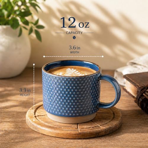 12 OZ Stackable Coffee Mugs (4 Count)