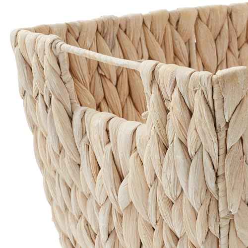 Set of 4 Water Hyacinth Storage Baskets with Handles (4 Count)