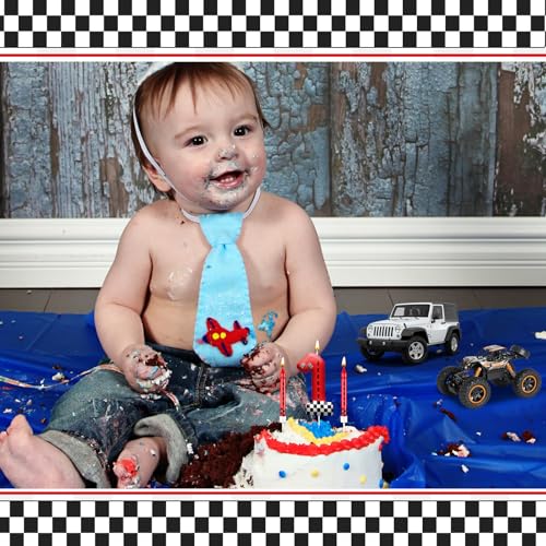 13PCS Racing Car Theme Birthday Candle Set with Checkered Flag Design (13 Count)