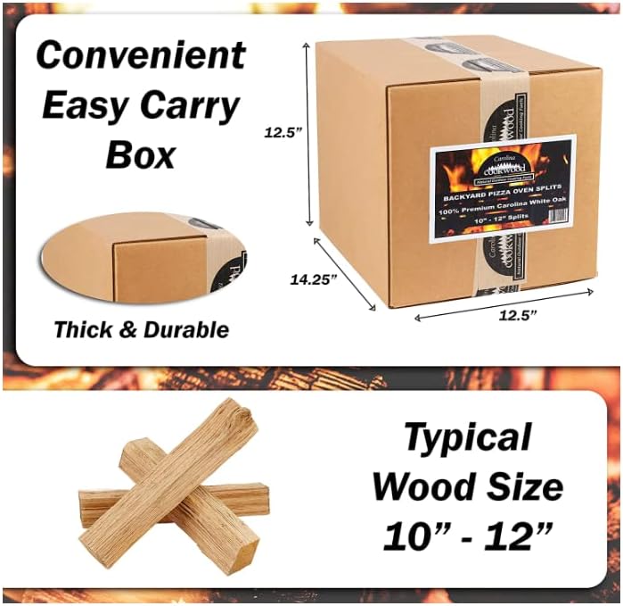 Pizza Oven Wood 12 Inch Naturally Cured White Oak Splits Cooking Wood for Free Standing Ovens 1650 Cubic Inches (Cherry) - Culinary Roots