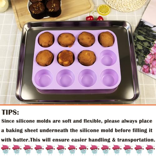 12 Cups Silicone Mini Muffin Pan Set (2 Count)