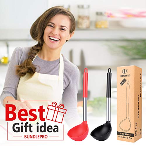 Silicone Soup Ladle Spoon Kitchen Utensils (2 Count)