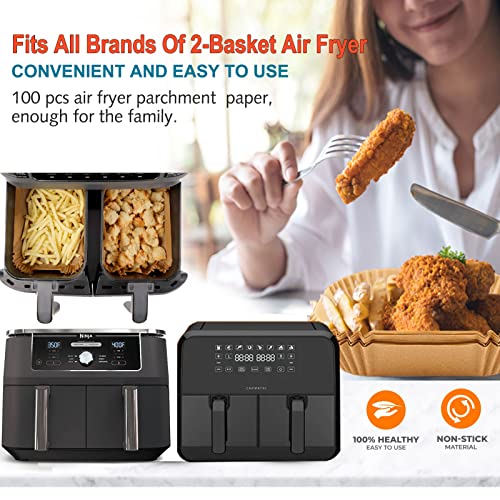 Air Fryer Liner Rectangular for Ninja Foodi Dual Basket 8QT 10QT
