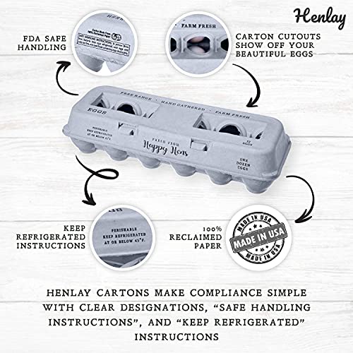 Egg Cartons Adorable Printed Design for Farm Fresh Eggs (25 Count)