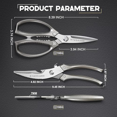 Kitchen Scissors Set Heavy Duty Spring Loaded All Purpose for Food (2 Count)