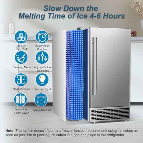 120 lbs High Output Commercial Ice Maker Undercounter Reversible Door