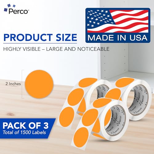 Neon Orange Perforated Round Circle Dot Sticker 2 (3 Count)