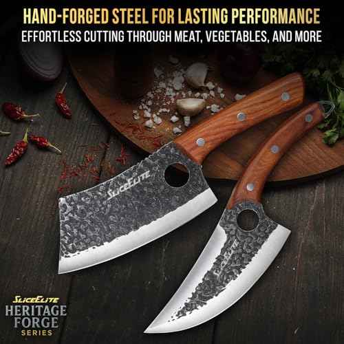 2PCS Hand Forged Butcher Knife Set (2 Count)