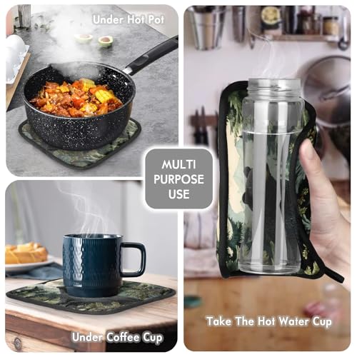 Black Bear Forest Wild Animals Oven Mitts and Pot Holders Sets (2 Count)