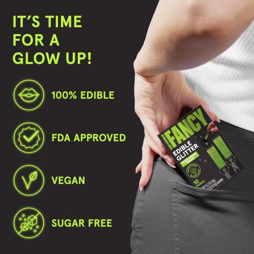 Glow Worm Green Edible Glitter Packets 2 Pack