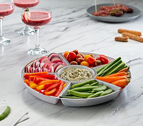 6 Sectional Round Plastic Serving Tray