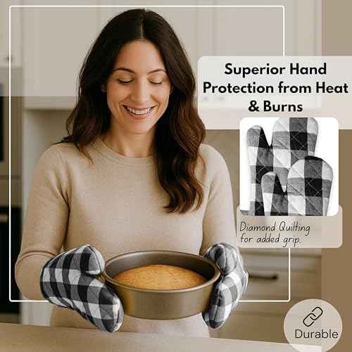 Buffalo Plaid Check Oven Mitts and Pot Holders Set of 4 (4 Count)