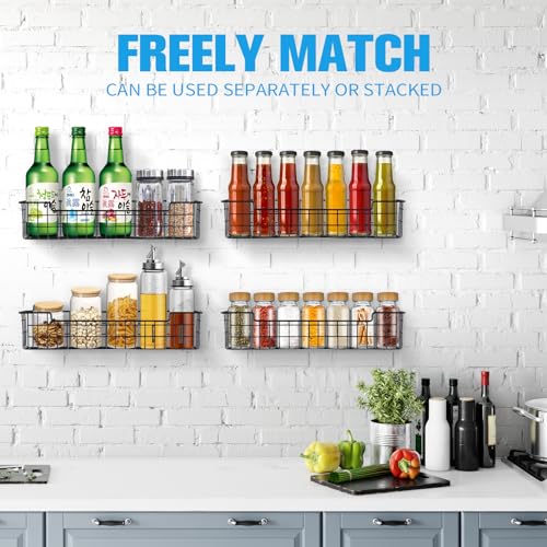 Spice Rack Organizer Wall Mount (4 Count)
