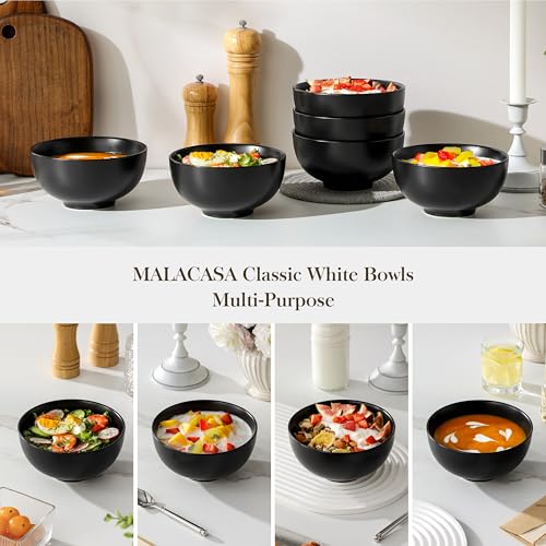 26 Oz Black Ceramic Bowls Set of 6 (6 Count)