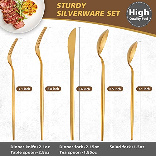 Matte Gold Silverware Set (4 Count)