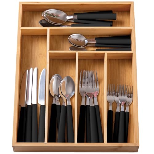Bamboo Kitchen Utensil Set with Drawer Organizer