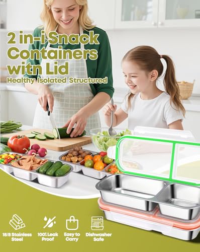 2 Pack Stainless Steel Snack Containers (2 Count)