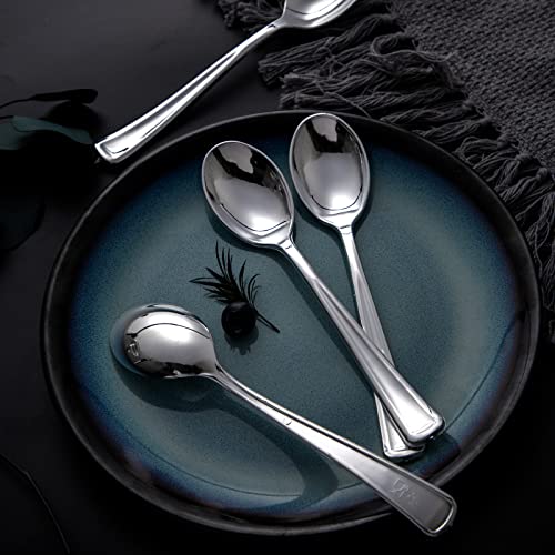 200PCS Silver Plastic Spoons (200 Count)