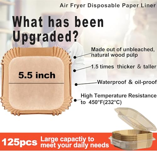 Small Air Fryer Liners (125 Count)