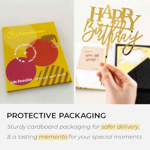 Mirror Gold Happy Birthday Cake Topper
