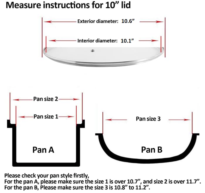 10.25 inch Tempered Glass Lid for Pots