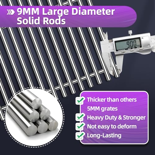 9MM 15" Stainless Steel Grill Grates for Weber Spirit E
