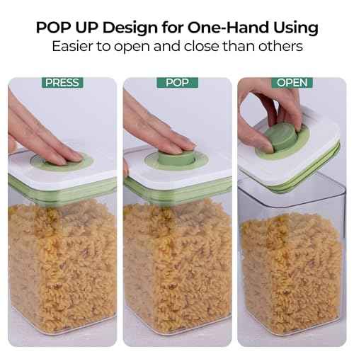 Set of 4 Pop Airtight Food Storage Containers with Date Recording Lids (5 Count)