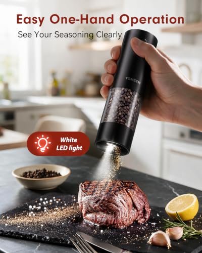 Larger Capacity Rechargeable Electric Salt and Pepper Grinder Set