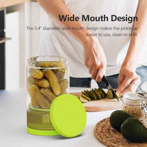Glass Pickle Container with Strainer (2 Count)