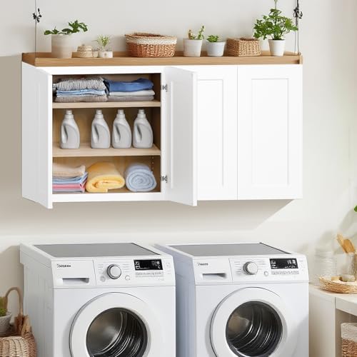 Solid Wood Laundry Room Wall Cabinets