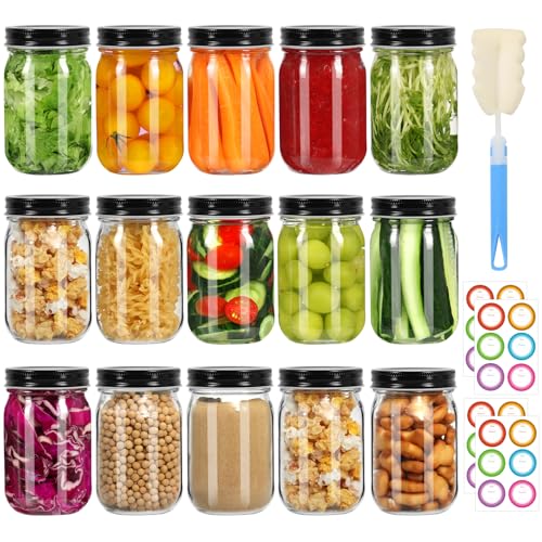 Glass Mason Jars 16 oz (16 Fl Oz)