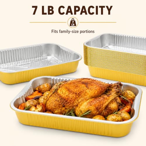 35 Pack Aluminum Pans Half Size 9x13 Extra Heavy Duty (35 Count)