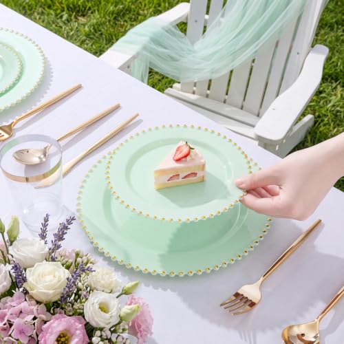 180Pcs Sage Green Plastic Plates for Wedding Party Supplies
