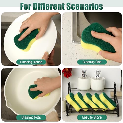 480 Pcs Individually Wrapped Sponges Kitchen Bulk Non Scratch Scouring Sponges for Dishes Household Cleaning Travel Apartments Hotel Car