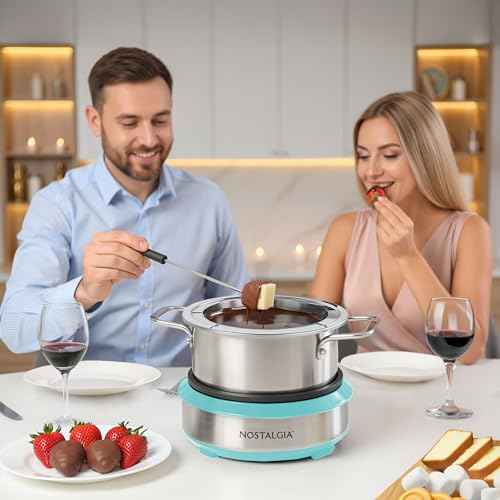 8 Cup Electric Fondue Pot Set for Cheese & Chocolate