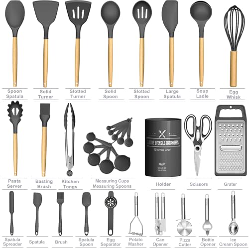 Silicone Kitchen Utensil Set (34 Count)