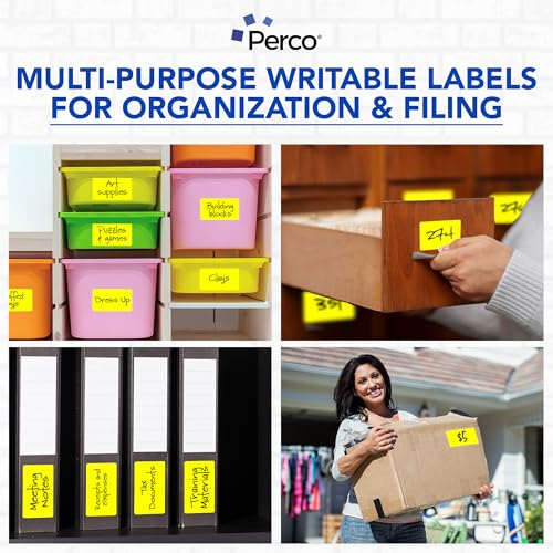 Neon Yellow 3x5 Inch Perforated Sticker Labels