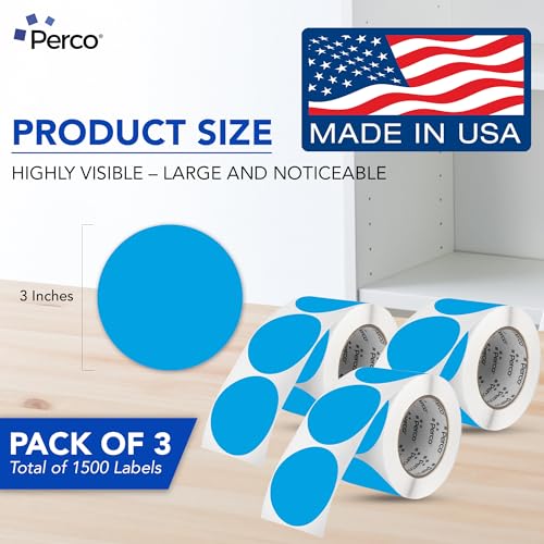 Light Blue Perforated Round Circle Dot Sticker 3 (3 Count)