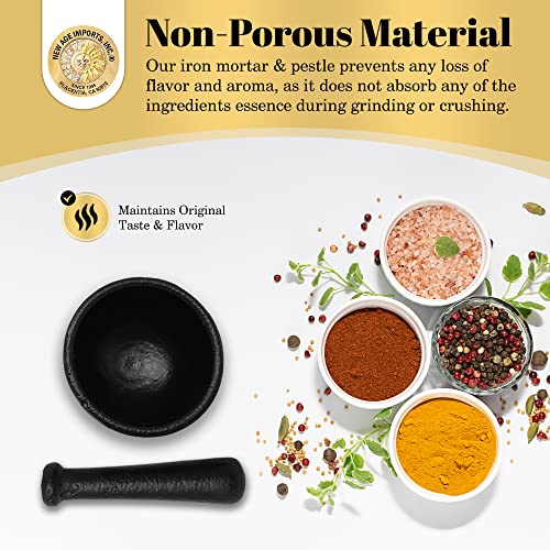 Cast Iron Cauldron Mortar and Pestle Set