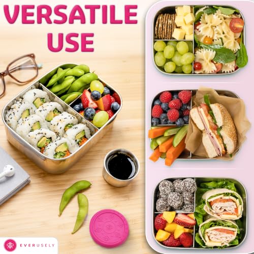 Stainless Steel Bento Box + Condiment Container (6 Count)