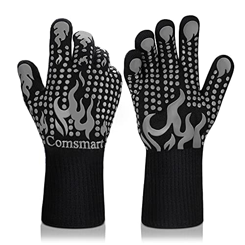 BBQ Gloves 1472 Degree F Heat Resistant Grilling Gloves Silicone Non (2 Count)