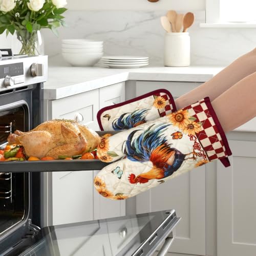 Rooster Oven Mitts and Pot Holders Set (2 Count)