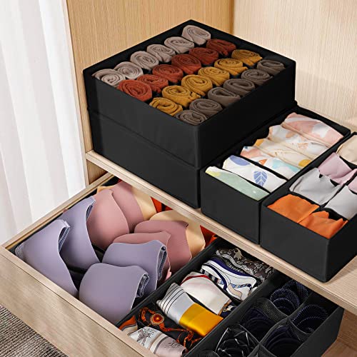 6 Pack Sock Underwear Drawer Organizer Dividers (6 Count)