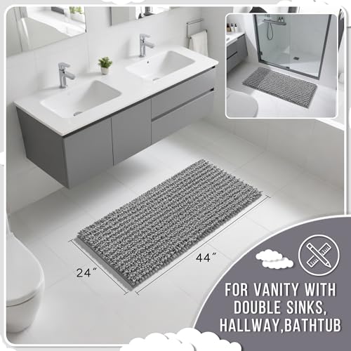 Long Bathroom Rugs Non Slip Washable 44x24 Inch