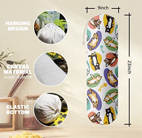 Cat Pattern Grocery Bags Holder Organizer For Shopping Bags