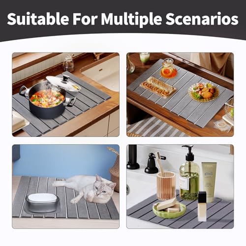 Large Stone Dish Drying Mat for Kitchen Counter