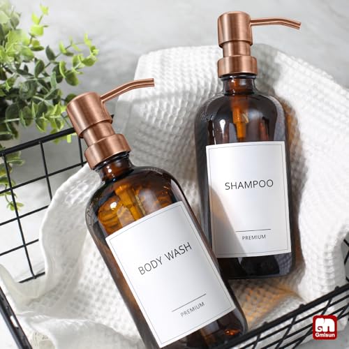 Amber Glass Soap Dispenser (2 Count)