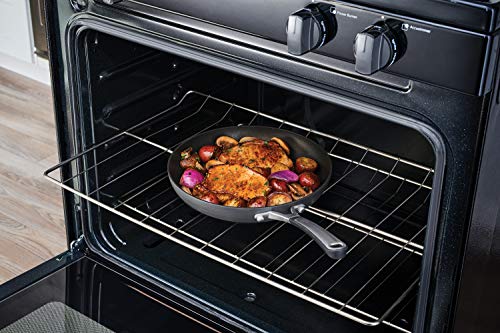 10-Piece Non-Stick Kitchen Cookware Set Black Pots & Pans with Stay-Cool Stainless Steel Handles Hard-Anodized Aluminum for Even Heating