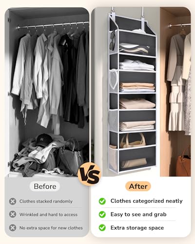 2 Pack Small Over Door Organizer with 4 Large Pockets 8 Mesh Side Pockets (2 Count)
