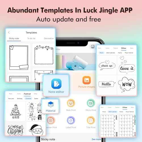 Sticker Printer with 4 Roll Paper Portable Thermal Inkless Printer